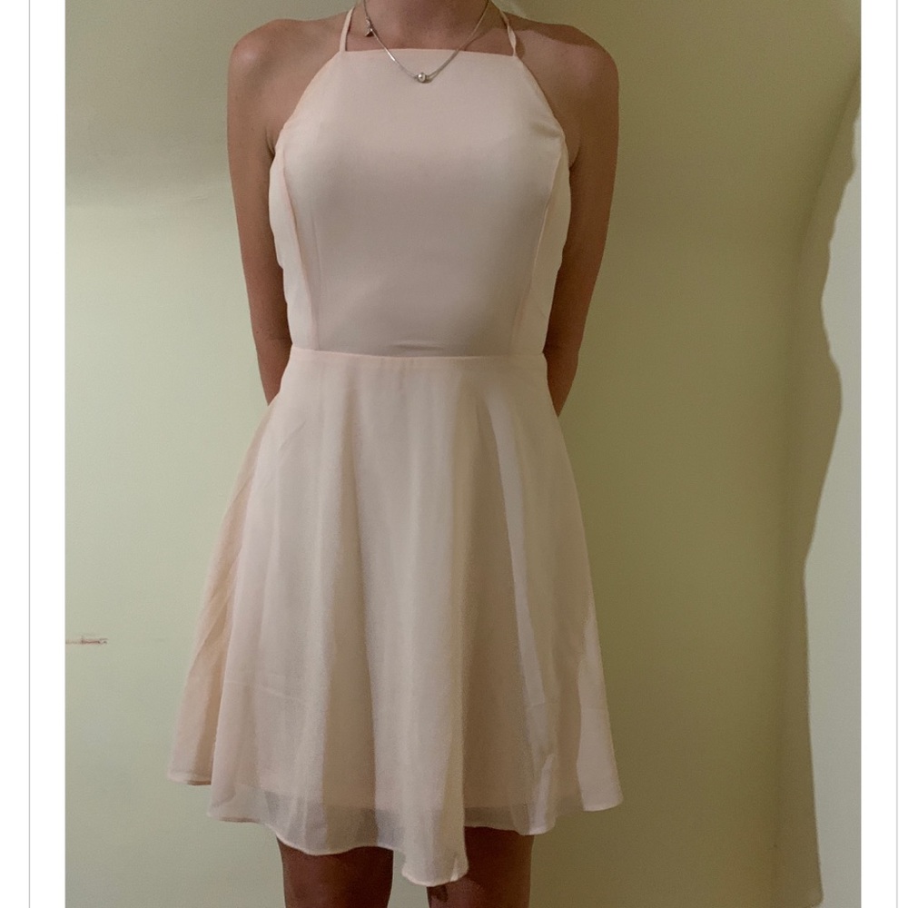 Pink backless dress